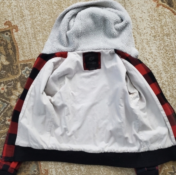 EUC Y2K FOX racing Red and Black Plaid Zip-Up Jacket - Picture 6 of 11